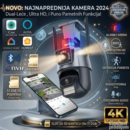 4K PTZ Kamera sa 2 sočiva i Sirenom
