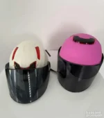 Homologovana Kaciga za Motor Bela i Roze - Slika 7