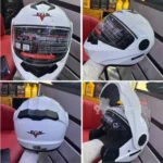 Kaciga FLIP UP za motor HOMOLOGOVANA bela i crna - Slika 4