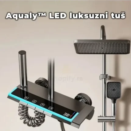 Luksuzni zidni tuš sa dodacima i displejom led tus