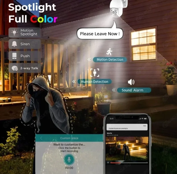 Bežični CCTV sistem, 4x PTZ kamere 5MP monitor od 10,1" - Slika 14