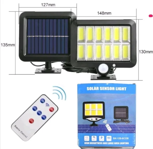 Solarni reflektor sa PIR senzorom i panelom 128 LED 12 COB - Slika 3