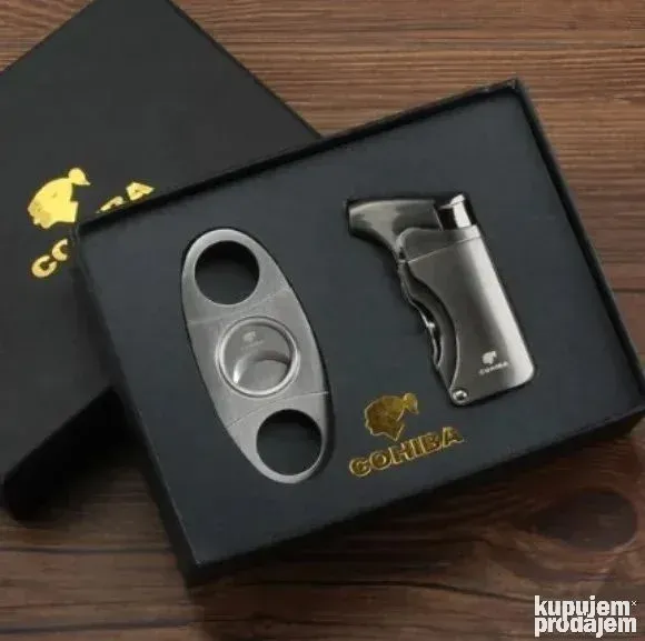 COHIBA set upaljac brener Jet Torch i Sekac za tompuse - Slika 2