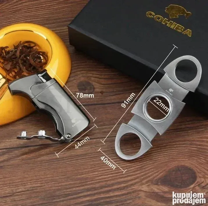 COHIBA set upaljac brener Jet Torch i Sekac za tompuse - Slika 4