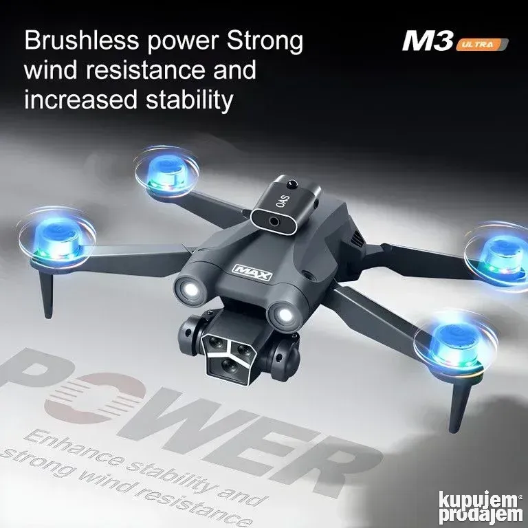 M3 Ultra dron brushless GPS 3 x FHD kamera 25min sa ekranom - Slika 13