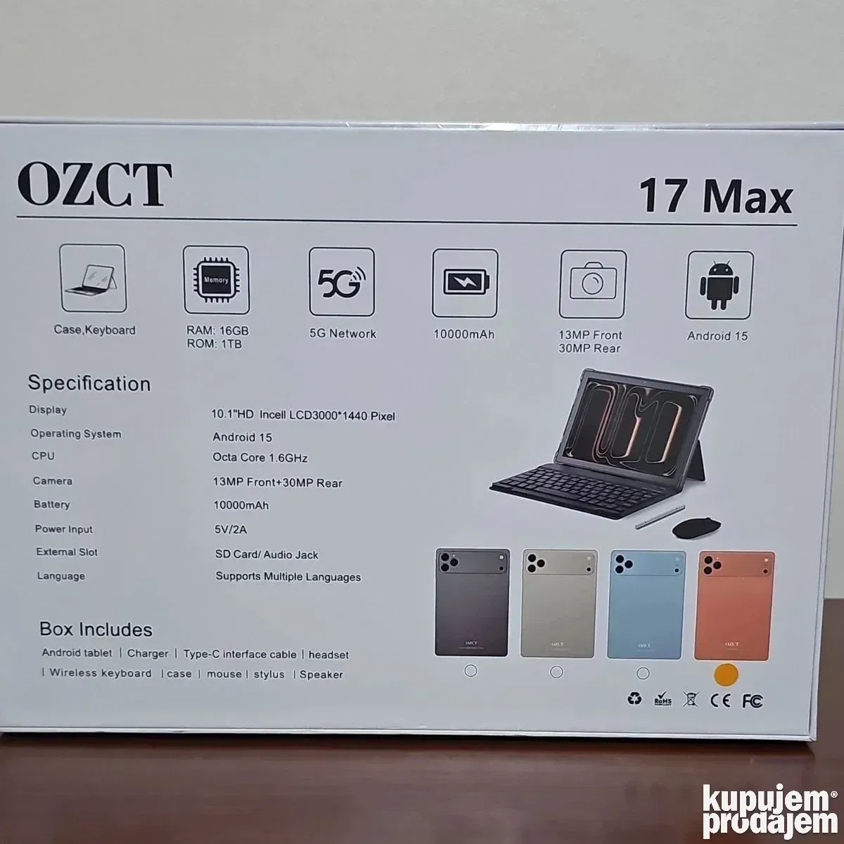 Smart tablet računar 5G OZCT 17 max tablet 16GB/1TB - Slika 9