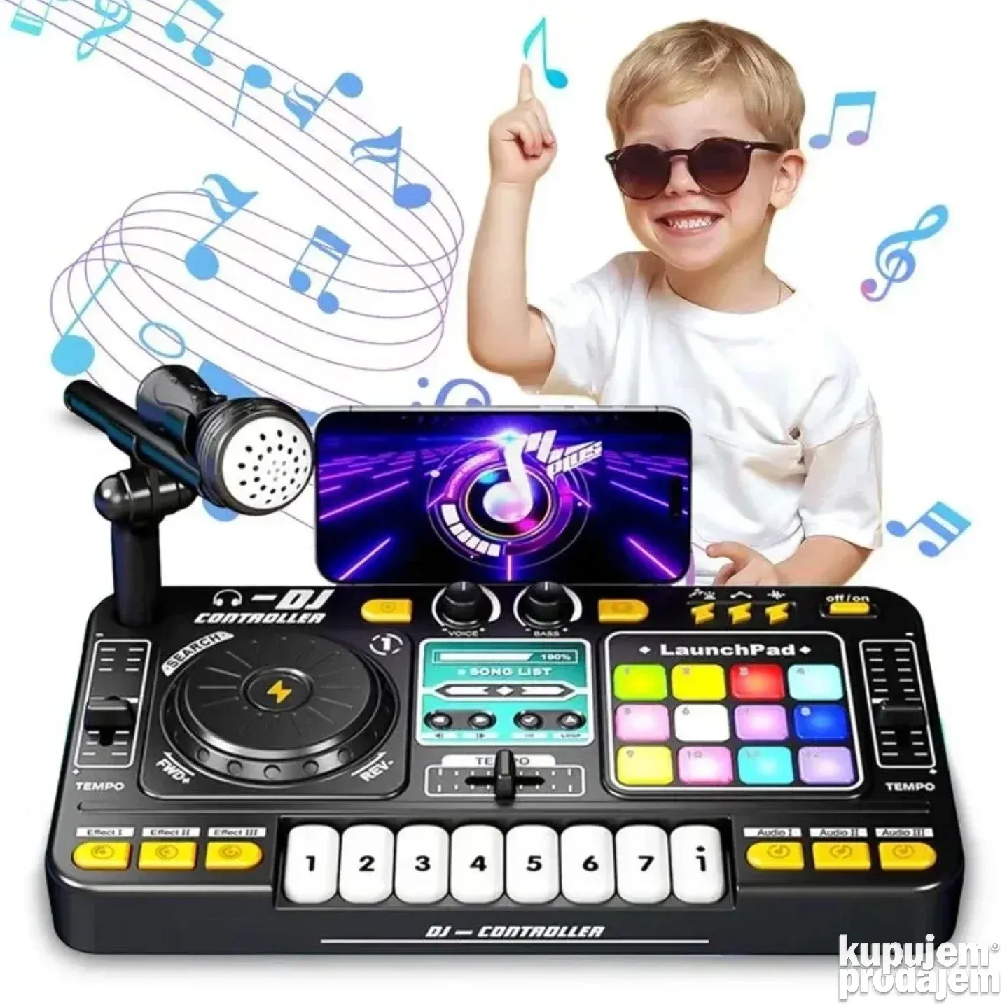 DJ Mikseta za Decu Muzička Igračka sa Svetlom i Zvukom - Slika 2