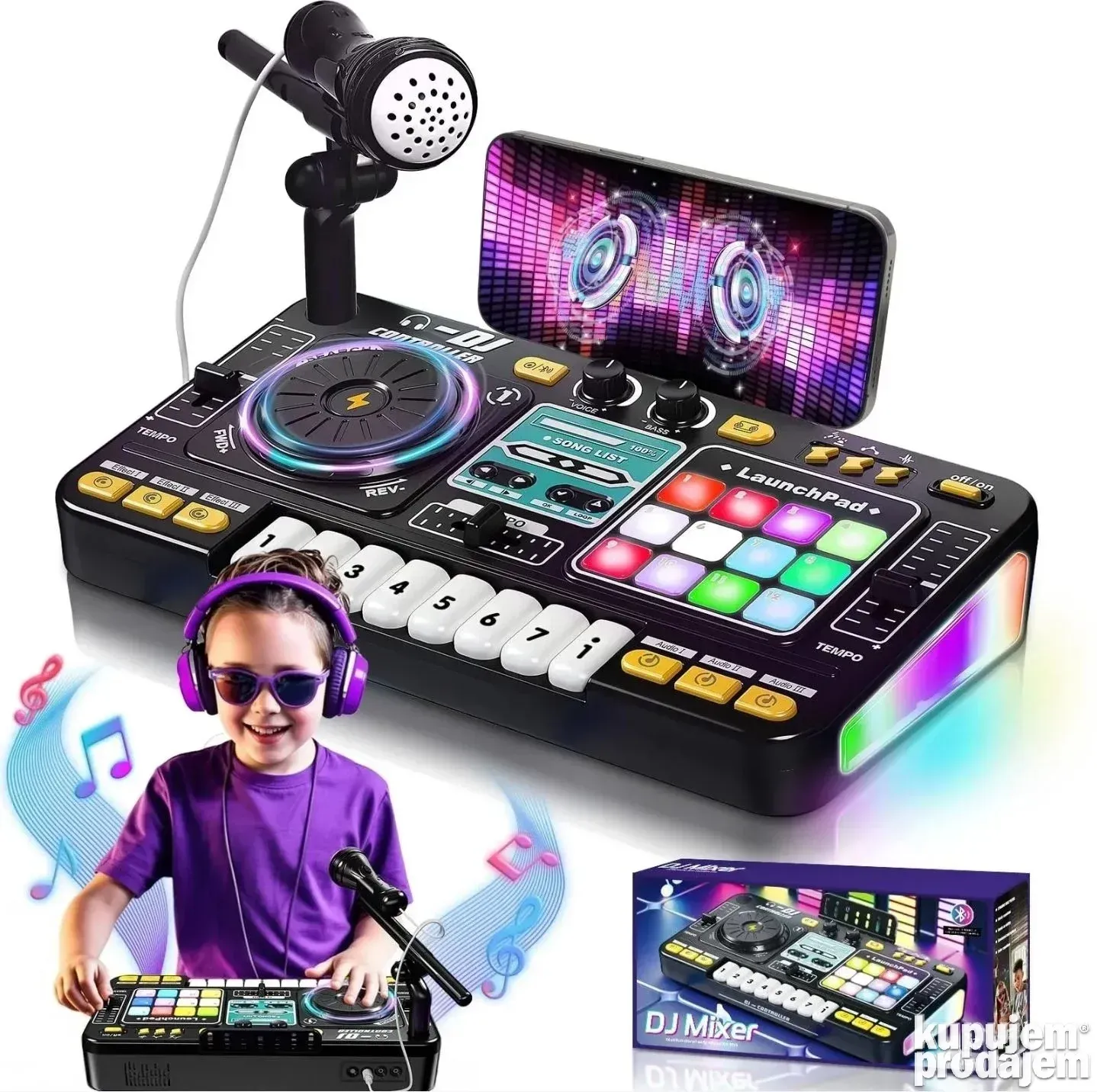 DJ Mikseta za Decu Muzička Igračka sa Svetlom i Zvukom - Slika 9