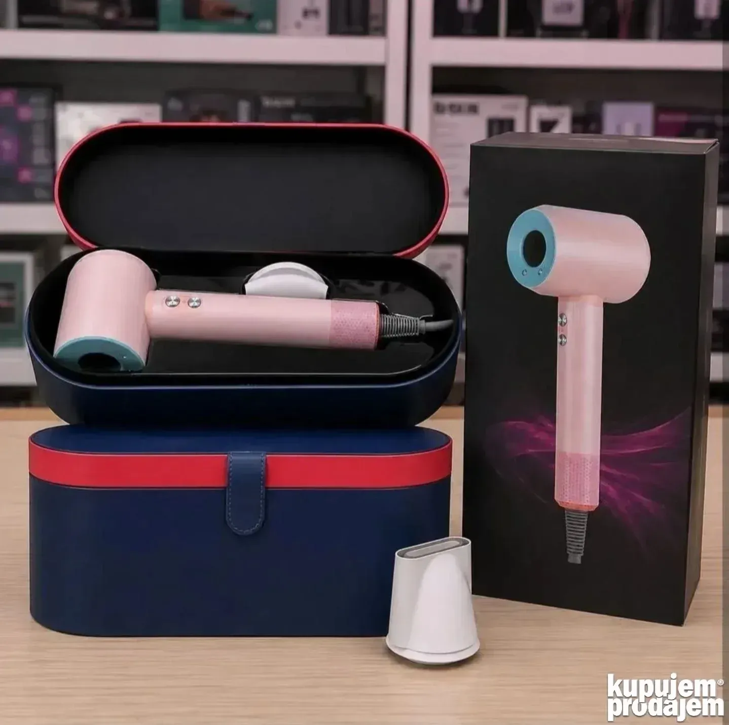 Supersonic fen za kosu u roze-plavi sa zaštitnom kutijom - Slika 1