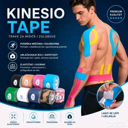 2 x KINEZI Traka ELASTIČNE Kinesio Trake Za Trening