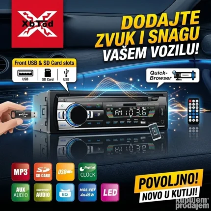 Auto radio MP3 plejer sa 2 USB ulaza