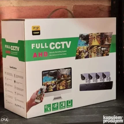 Video Nadzor AHD DVR FullHD + KOMPLET+4 Kamere za 2Mpix+80m