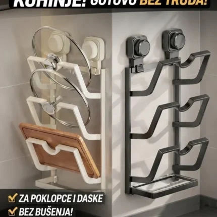 Zidni kuhinjski organizator za poklopce i daske za sečenje